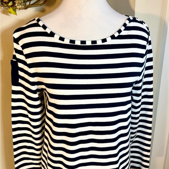 VINEYARD VINES Long-Sleeve Cotton Striped Navy/White Dress in Deep Bay Sz XS - Picture 4 of 11